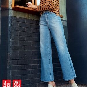 Uniqlo wide leg blue jeans💦